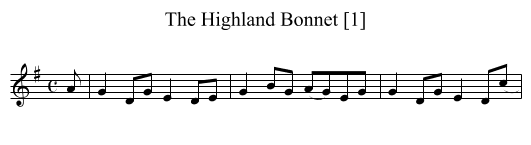 Highland Bonnet [1], The - staff notation