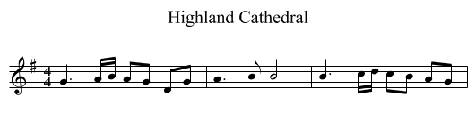 Highland Cathedral - staff notation