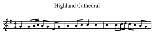 Highland Cathedral - staff notation