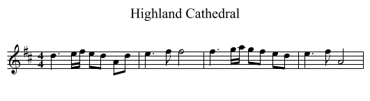 Highland Cathedral - staff notation