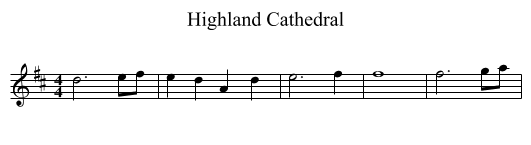 Highland Cathedral - staff notation