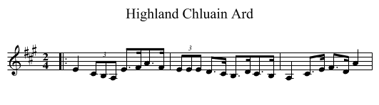 Highland Chluain Ard - staff notation