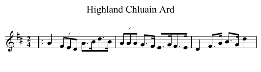 Highland Chluain Ard - staff notation