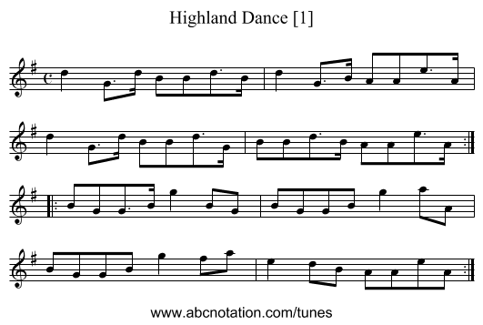 Highland Dance [1] - staff notation