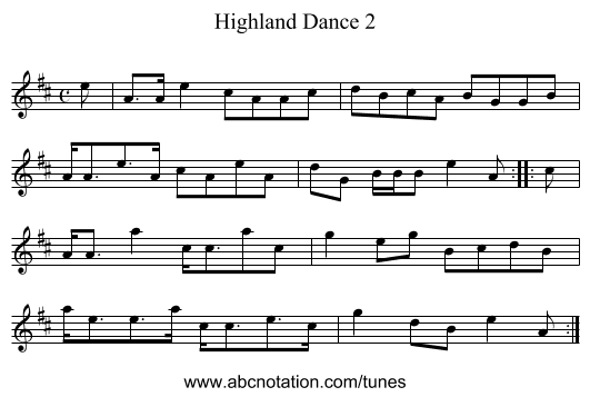 Highland Dance 2 - staff notation