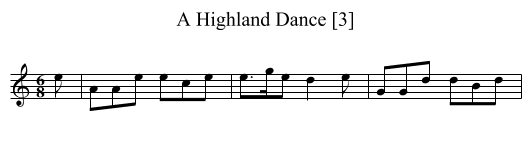 Highland Dance [3], A - staff notation