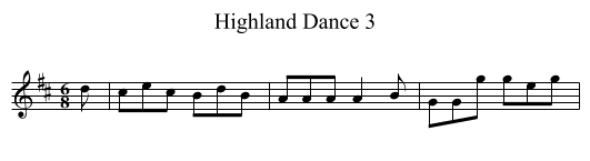 Highland Dance 3 - staff notation