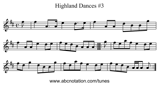 Highland Dances #3 - staff notation