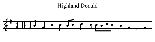 Highland Donald - staff notation
