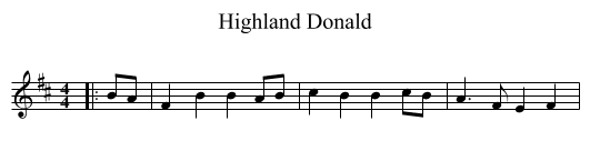 Highland Donald - staff notation