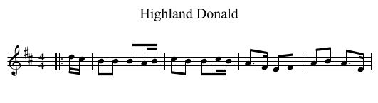 Highland Donald - staff notation