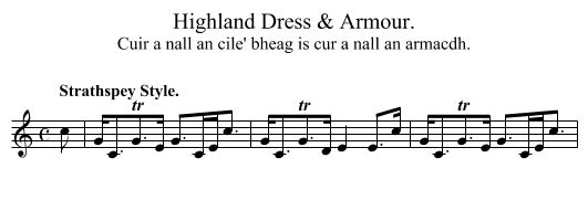 Highland Dress & Armour. - staff notation