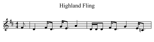Highland Fling - staff notation