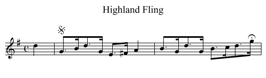 Highland Fling - staff notation