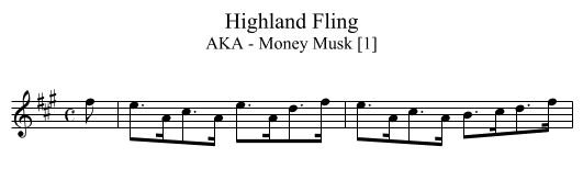 Highland Fling - staff notation