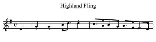 Highland Fling - staff notation