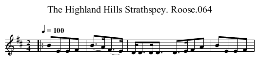 Highland Hills Strathspey. Roose.064, The - staff notation