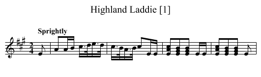 Highland Laddie [1] - staff notation