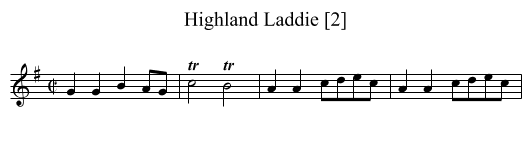 Highland Laddie [2] - staff notation