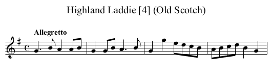 Highland Laddie [4] (Old Scotch) - staff notation