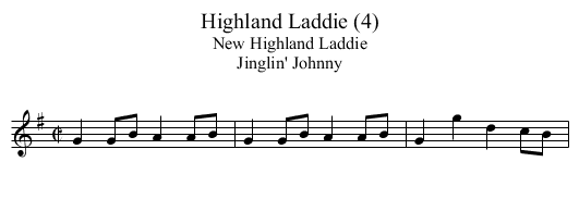 Highland Laddie (4) - staff notation