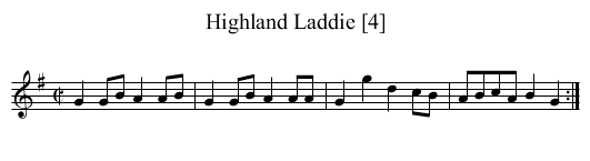 Highland Laddie [4] - staff notation
