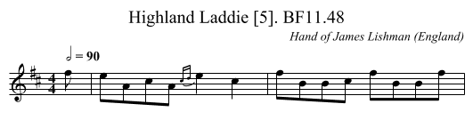 Highland Laddie [5]. BF11.48 - staff notation