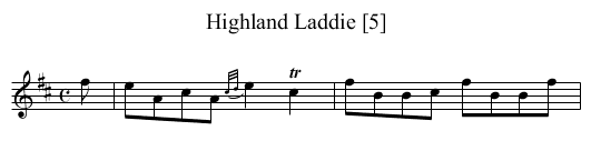 Highland Laddie [5] - staff notation