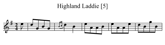 Highland Laddie [5] - staff notation
