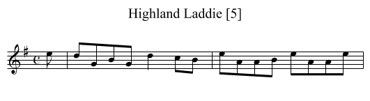 Highland Laddie [5] - staff notation