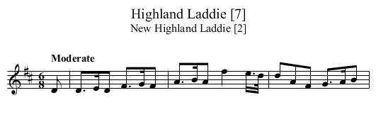 Highland Laddie [7] - staff notation