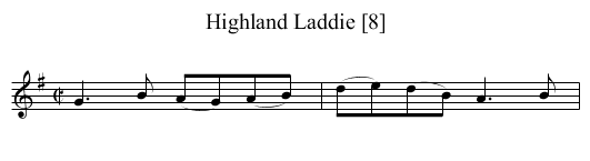 Highland Laddie [8] - staff notation