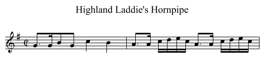 Highland Laddie's Hornpipe - staff notation