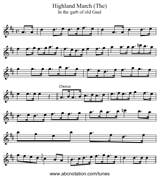 Highland March (The) - staff notation