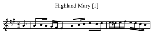 Highland Mary [1] - staff notation