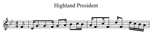 Highland President - staff notation
