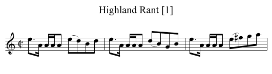 Highland Rant [1] - staff notation