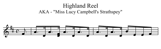 Highland Reel - staff notation