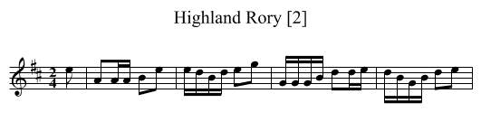 Highland Rory [2] - staff notation