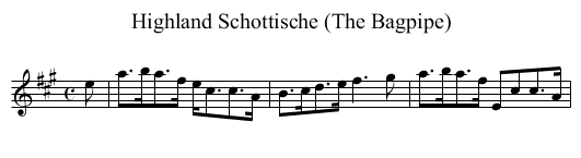 Highland Schottische (The Bagpipe) - staff notation