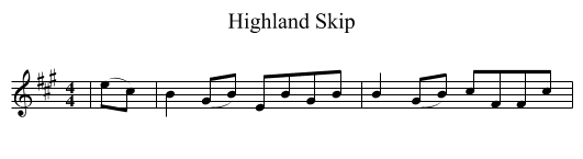 Highland Skip - staff notation