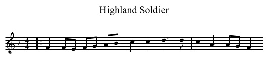 Highland Soldier - staff notation