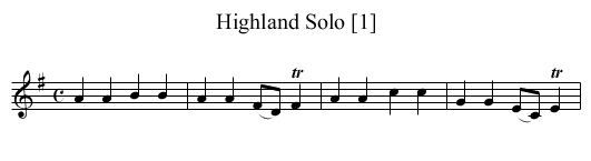 Highland Solo [1] - staff notation