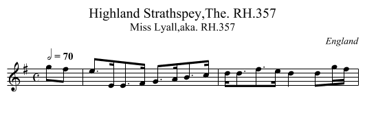 Highland Strathspey,The. RH.357 - staff notation