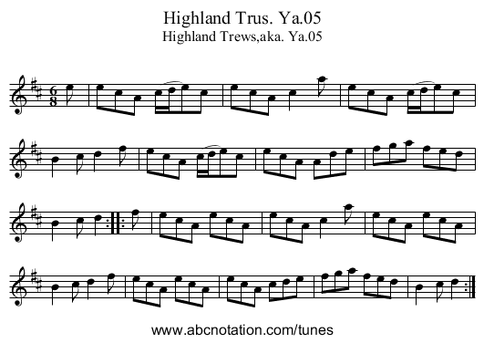 Highland Trus. Ya.05 - staff notation