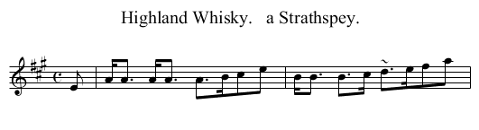Highland Whisky.   a Strathspey. - staff notation