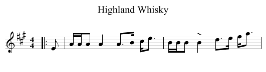 Highland Whisky - staff notation