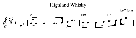 Highland Whisky - staff notation