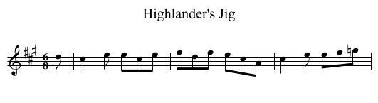 Highlander's Jig - staff notation