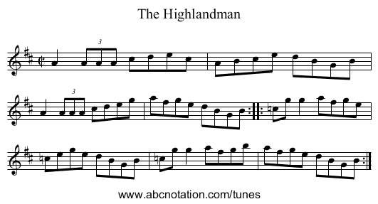 Highlandman, The - staff notation